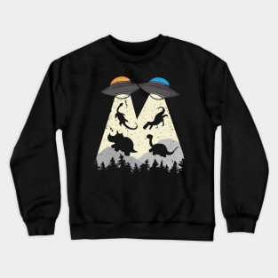 Close Encounters: UFOs Abducting Dinosaurs Design Crewneck Sweatshirt